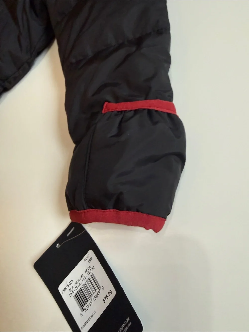Jordan Jumpman Baby Snow Suit  Black with Red Trim- 18 months